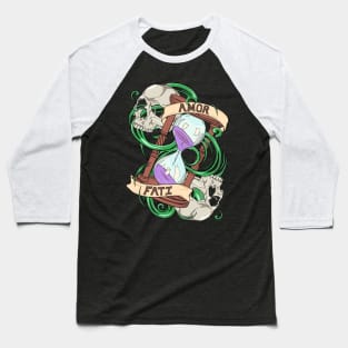 Amor fati graphic design, skulls and hourglass Baseball T-Shirt